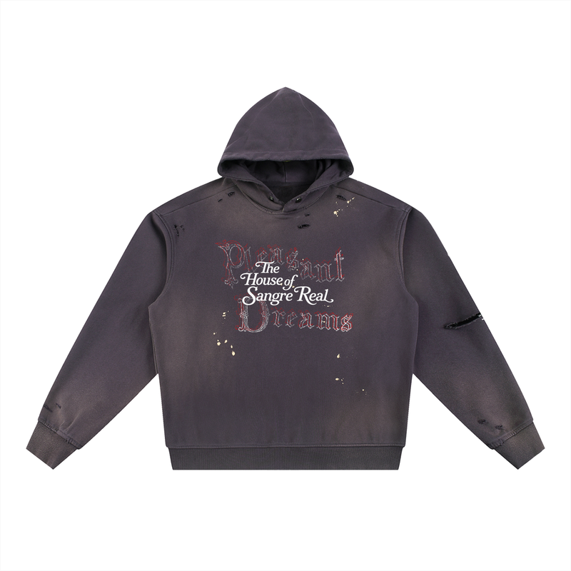 Pleasant Dreams Sun Fade Frayed Fleece Hoodie