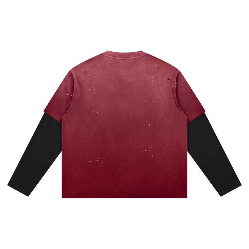 La Beaute Vintage Wash Distressed Layer T-Shirt