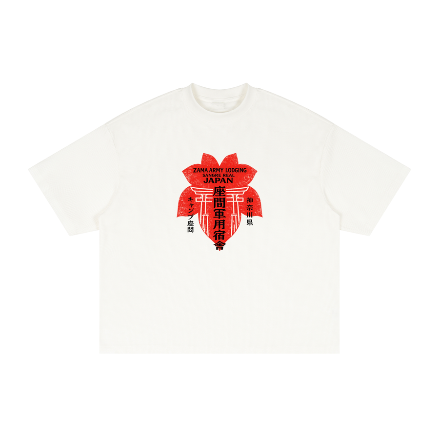 Zama Waffle Tee — White