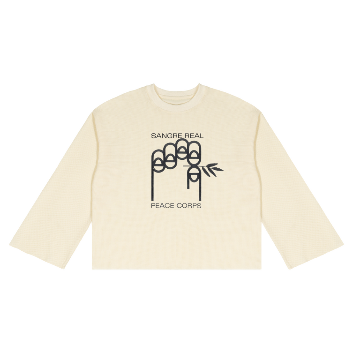 Peace Waffle Raw Edge Tee