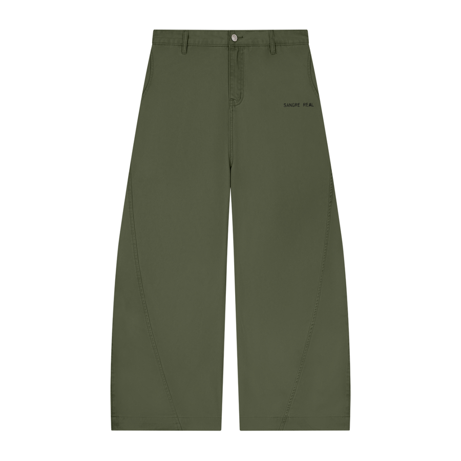 SR Barrel Leg Pants — Army Green